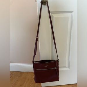 Kate Spade over the shoulder maroon bag